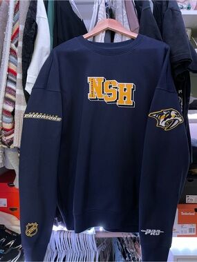 Nashville Predators NSH Navy Crewneck Sweatshirt